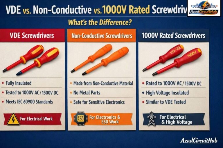 VDE vs. Non-Conductive vs. 1000V Rated Screwdrivers: What’s the Difference? 2 VDE vs. Non-Conductive vs. 1000V Rated Screwdrivers What’s the Difference
