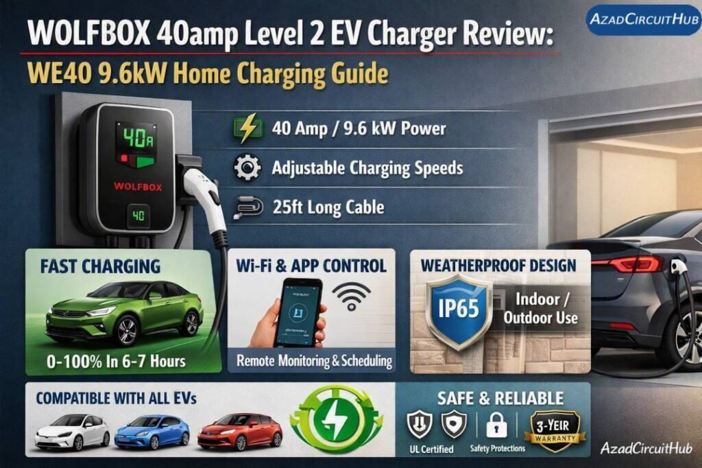 WOLFBOX 40amp Level 2 EV Charger Review WE40 9.6kW Home Charging Guide
