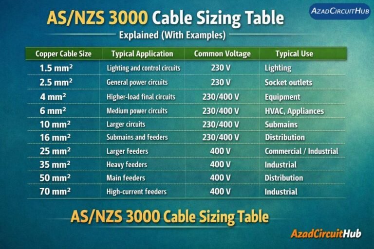 AS/NZS 3000 Cable Sizing Table Explained (With Examples) 1 AS/NZS 3000 Cable Sizing Table Explained (With Examples)