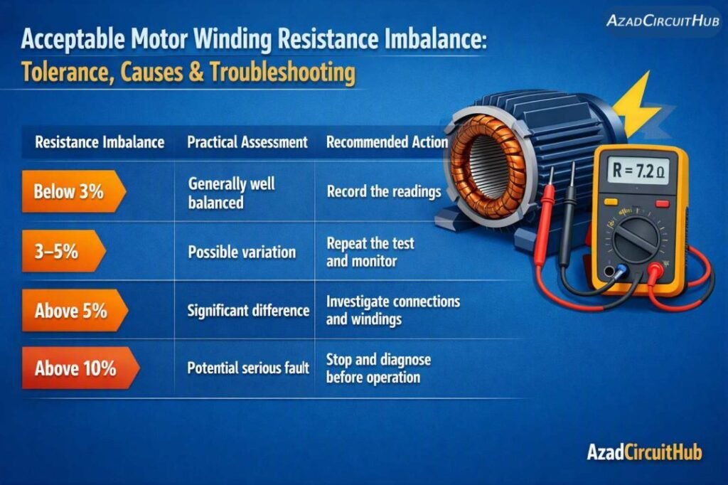 Acceptable Motor Winding Resistance Imbalance Tolerance, Causes & Troubleshooting