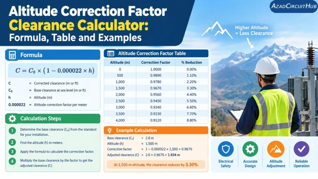 Altitude Correction Factor Clearance Calculator: Formula, Table and Examples