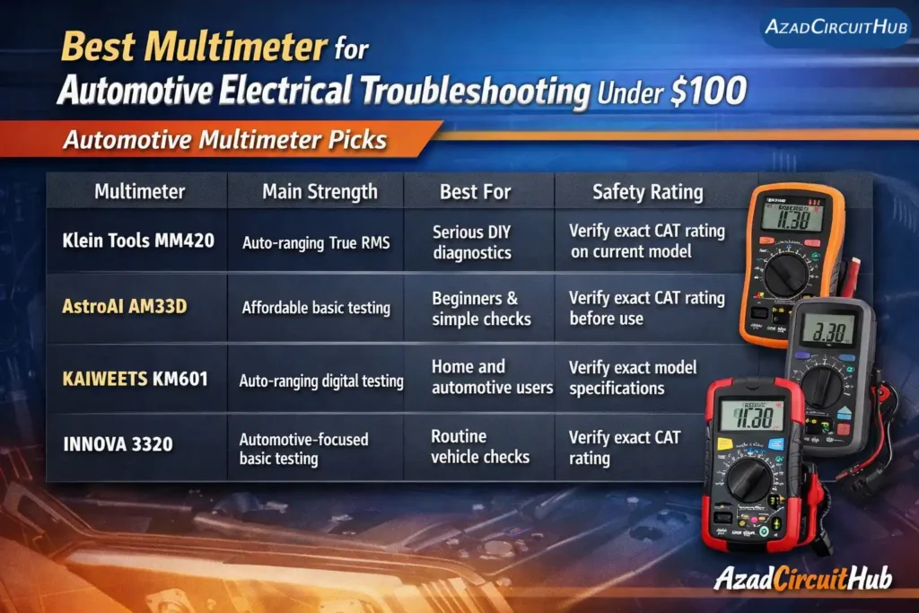 Best Multimeter for Automotive Electrical Troubleshooting Under $100