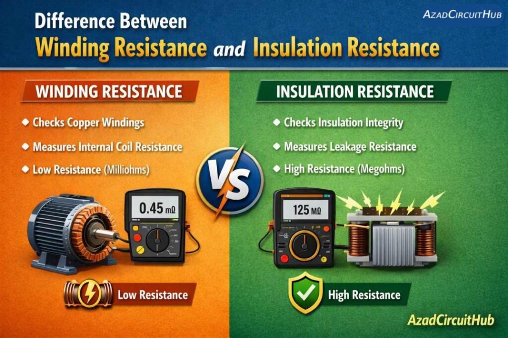 Difference Between Winding Resistance and Insulation Resistance 1 Difference Between Winding Resistance and Insulation Resistance