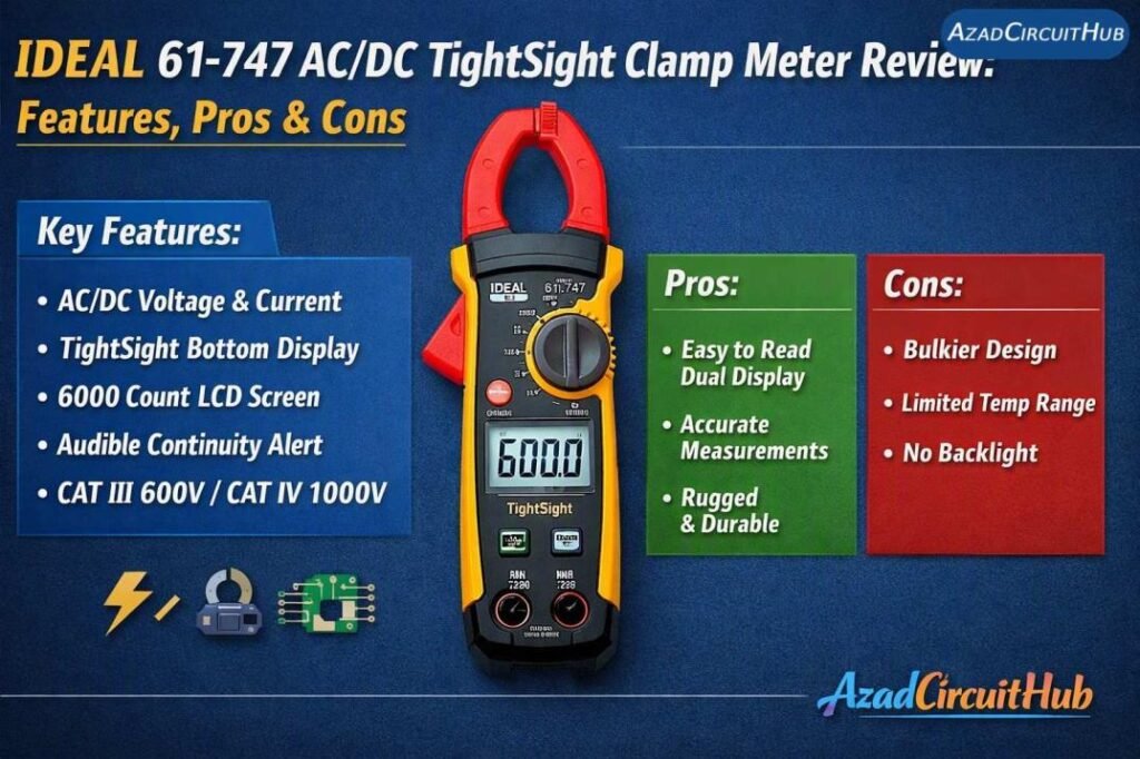 IDEAL 61-747 AC/DC TightSight Clamp Meter Review: Pros & Cons 2 IDEAL 61-747 ACDC TightSight Clamp Meter Review Features, Pros & Cons