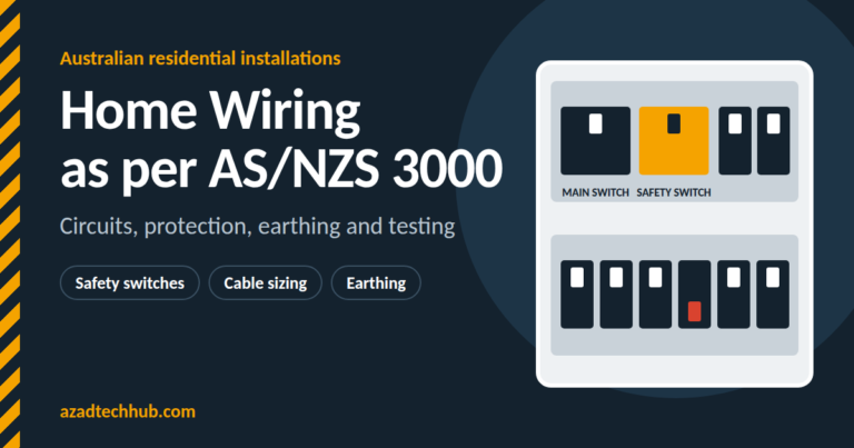 Switchboard illustration with a tripped breaker for the guide to home wiring as per AS/NZS 3000