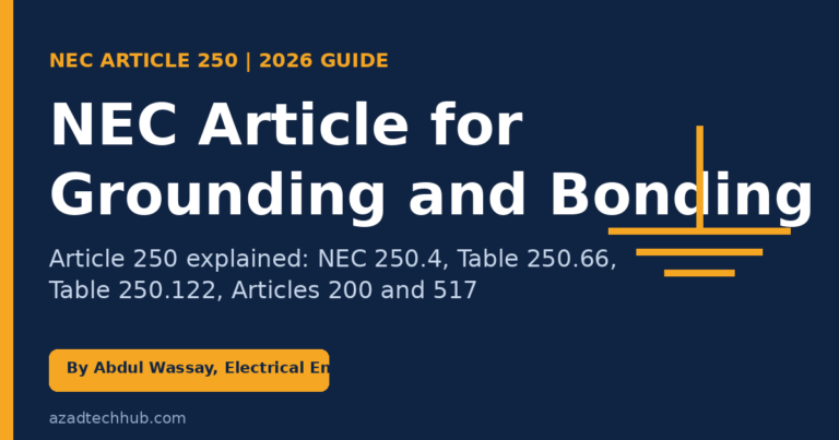 NEC Article for Grounding and Bonding: Article 250 Explained (2026)