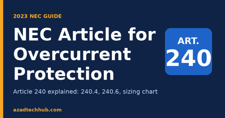 NEC article for overcurrent protection Article 240 guide