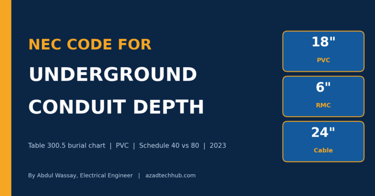 NEC Code for Underground Conduit Depth: 2023 Burial Depth Chart & Rules